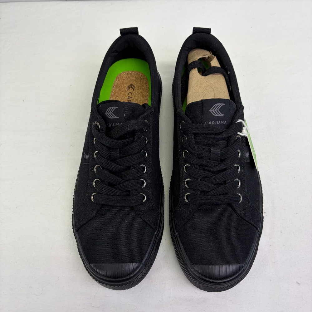 NEW Cariuma OCA Sneaker Black Shoes 10 Women 8.5 Mens Sustainable Canvas Low Top - Picture 2 of 9